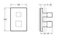 Смеситель Jacob Delafon SQUARE E98733-CP/E75391-CP термостатический для ванны/душа, встраиваемый,внешн. часть