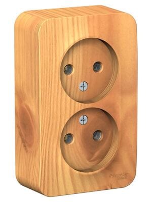 Розетка Systeme Electric BLANCA наружная двойная без заземлением изол.пл., 16А, 250В, BLNRA000215