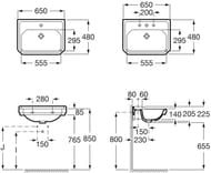 Roca CARMEN ���������� ��������� (650�480�225) 1 ��������� ��� ���������, ����� 3270A1000