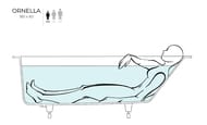 Ванна Salini Ornella Kit 102412G 1800х800х600 иск. камень S-Sense, белый глянец, с обвязкой