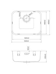 Уценка! Мойка IDDIS Mate (533х433х200) без отверстия под смеситель, нерж. сталь, сатин MAT53S0i77
