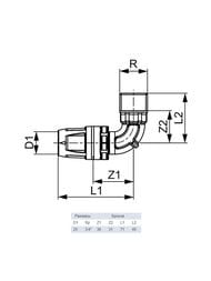 Уголок TECElogo 90* 25 х 3/4"Н с ниппелем, бронза 8713305