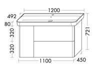 ����� � ��������� Burgbad Iveo 1200�492�721 ������, 2+1 ��., 1 ��., �������  SFEZ120RF2748G0161C0001*1