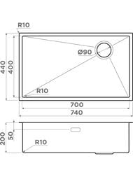  Omoikiri TAKI 74-U/IF-IN SIDE (740440200)  .,  . 4993170