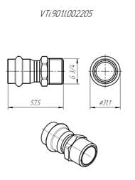 ����� ����������� VALTEC 22�3/4"�, ����. �����, VTi.901.I.002205