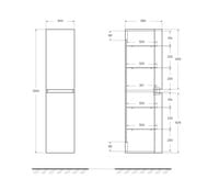 ����� ��������� Cezares Vague 70 (300�380�1300) � 2 ���������� ��������, Grigio talpa opaco 44326