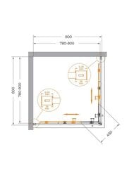 ������� ������ CEZARES RELAX (800�800�2000) RELAX-304-A-2-80-C-BORO ������ ����������/������ ������