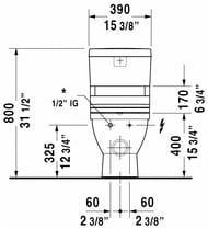 ����� �������-�������� DURAVIT STARCK 3 390�350 ������ ������ ���� 0920100005