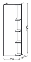 Пенал Jacob Delafon TERRACE (500х350х1500) EB1179G-274 левый, черный лак
