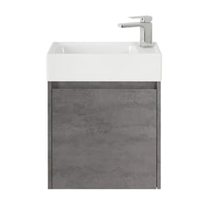 Тумба под раковину BelBagno KRAFT MINI (494х256х500) подвесная, левая, Cemento Grigio