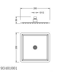 Верхний душ Zeegres 93401001 (250х250) квадратный
