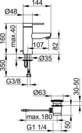 ��������� ��� �������� Keuco Plan blue 82 ��, �������������, ������ ������,����. finish 53902 170000