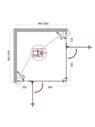 ������� ������ CEZARES ELENA (980-1000x980-1000x1950) A-22-100-C-Cr ������ ����������/����