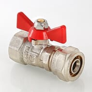 Кран шаровый 16х1/2''В VALTEC BASE под обжим, красная бабочка VT.342.N.1604