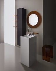 Раковина Laufen KARTELL 811331 (375х435х900) с отверстием под смес., скрытый слив, узор черные линии