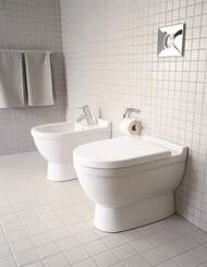 Унитаз напольный DURAVIT STARCK 3 370х560х430 горизонтальный выпуск, крепление 0124090000