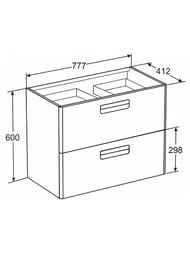 ����� ��� �������� Roca The Gap Original 80, 777x412x600, 2 �����, ���������, ZRU9307839