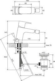 ��������� ��� ���� RAVAK 10� Free black TD F 055.20 ������ ������, ������������, ���.������ X070155