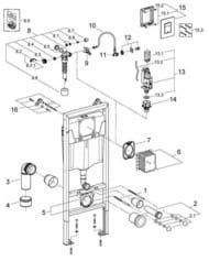 Grohe Rapid SL Solido Инсталляция для подвесного унитаза 3в1 с клавишей смыва Skate хром 38811000