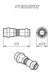 Пресс муфта VALTEC нерж. сталь 15х12, VTi.903.I.001512