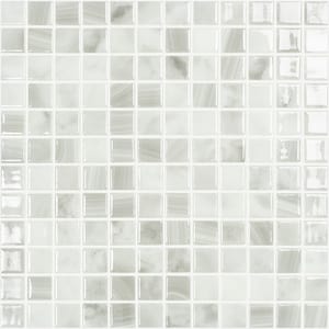 Мозаика стеклянная Vidrepur Nature Pearl River   5600 25х25 (317х317) на сетке, светло-серая (шт.)