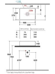 Раковина Globo T-EDGE 500х370 накладная, без отверстия под смеситель, белый B6R54BI — изображение 2