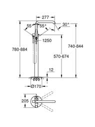 Смеситель Grohe Essence 23491001 для ванны, напольный, однорычажный, поворотный излив — изображение 5