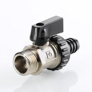 Кран дренажный VALTEC 1/2" НАР. со штуцером, черная рукоятка VT.430.N.04