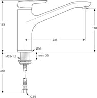 Ideal Standard CERAMIX BLUE ��������� ��� ����� B9495AA ���������� ����� 238��