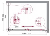 Душевой уголок BelBagno Acqua (1184-1214x885-900x1950) AH-1-120/90-C-Cr стекло прозр/хром