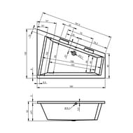 ����� ��������� RIHO DOPPIO 180�130 L ��� ������������, ������������� �����, ��������� � ������ ����