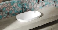 Раковина полувстраиваемая SALINI Marea 01 1802201M 645х387х165 без перелива S-Stone белый мат