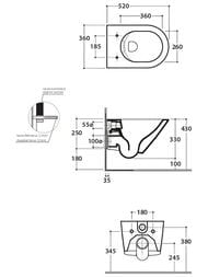 Унитаз подвесной Globo Forty3 (520х360х330) безободковый, крепеж, цвет: белый FOS07BI — изображение 2