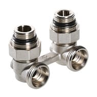 Узел для нижнего подключения радиатора VALTEC 3/4" угловой, евроконус, c адаптерами VT.345.KNA.E04