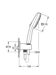 Душевой набор Grohe Tempesta 110 ручной душ,3 режима,подкоючение для душ. шланга,хром 26910003 — изображение 4