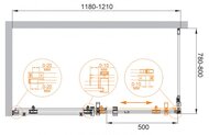 Душевой уголок CEZARES STYLUS левый (800х1200х1950) O-M-AH-1-120/80-C-Cr-L стекло прозр,профиль хром