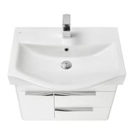 Тумба под раковину AQUATON Беверли 65 1A235301BV010 673x357x519 подвесная, 3 отделения, белый глянец