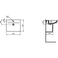 Умывальник Ideal Standard Lux CONNECT AIR CUBE (550х460х160) отв  под смес., перелив, белый E074401