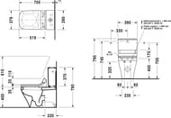 Унитаз-компакт DURAVIT DuraStyle 370х700х790 универс. выпуск, подвод сбоку 215659+093500