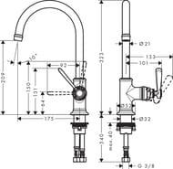 ��������� Axor Montreux 16518820 ��� ����������� �������������, ����� 210��, ����������� ������