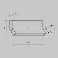 ���������� ���������� Maytoni Basis Rot (����� ���) C133CL-12W4K-B, 4000K, 12��, 120�, IP20, LED, ������