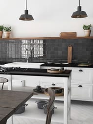 Настенная плитка EQUIPE MANACOR Black (100х100) черная (кв.м.) — изображение 2