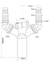 ������� � ����� McAlpine (1 1/2"�40) � 2 ���������� ��� ���.������� TEE4