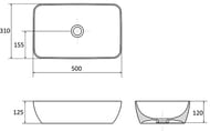 Умывальник RAVAK UNI 500 R SLIM (500x310x125) без перелива, белый