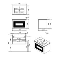 ����� ��� �������� Caprigo MODO-Quarta 80 738�498�450 ���������, 2 �����, ���� ������ 35713-SF-019