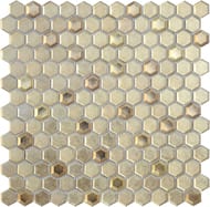 Мозаика стеклянная LeeDo Alchimia Aureo grani hexagon 13x23x6 (300х300х6) золотистая (шт.)