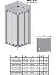 ������ �������� ������ RAVAK SUPERNOVA SRV2-90 S (870-890x1950) ����������, ������,�����+Transparent