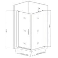 Уголок душевой GOOD DOOR BAS PANDORA CR-90-C-CH (90х90) квадратный, без поддона