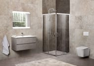 Душевой уголок BelBagno Unique 850-900х850-900х1900 стекло матов/проф.хром UNIQUE-A-2-85/100-P-Cr