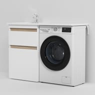 Раковина над стиральной машиной AM.PM X-Joy (1200х500х130) левая, белый глянец M85AWPL1201WG